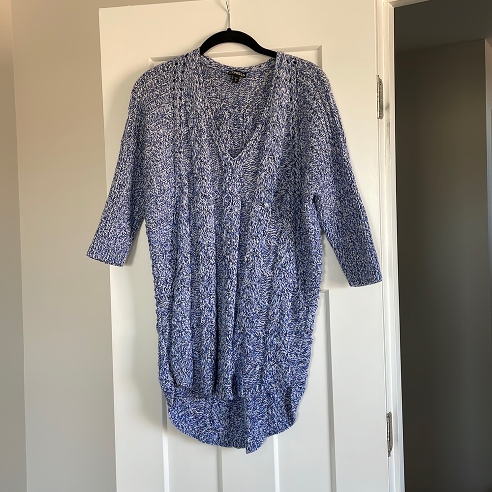 Express Blue 3/4 Sleeve Sweater - Small